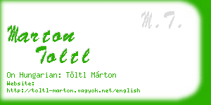 marton toltl business card