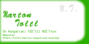 marton toltl business card